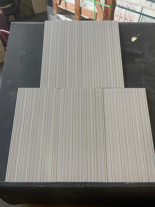 Tao Gray Bamboo Textured Limestone Tile - 12" x 24"
