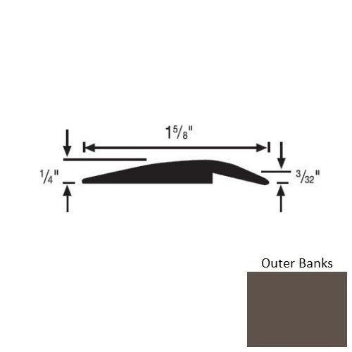 Flexco FlexTones 038 Outer Banks Vinyl Underslung Reducer — Stone
