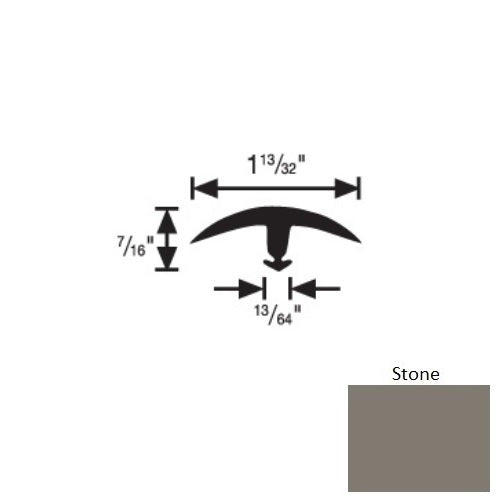 Flexco FlexTones 024 Stone Vinyl Snap Down T Edge Divider — Stone ...