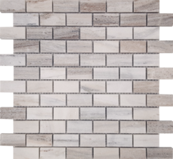 Full Sheet Sample - Pietra Antica Skyline Staggered Natural Stone Mosaic - 1" x 2" Polished