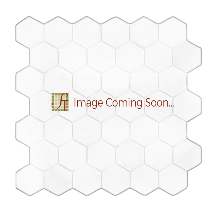 Full Sheet Sample - Silver Diamond Hexagon Porcelain Mosaic - 2" x 2" x 3/8" Matte