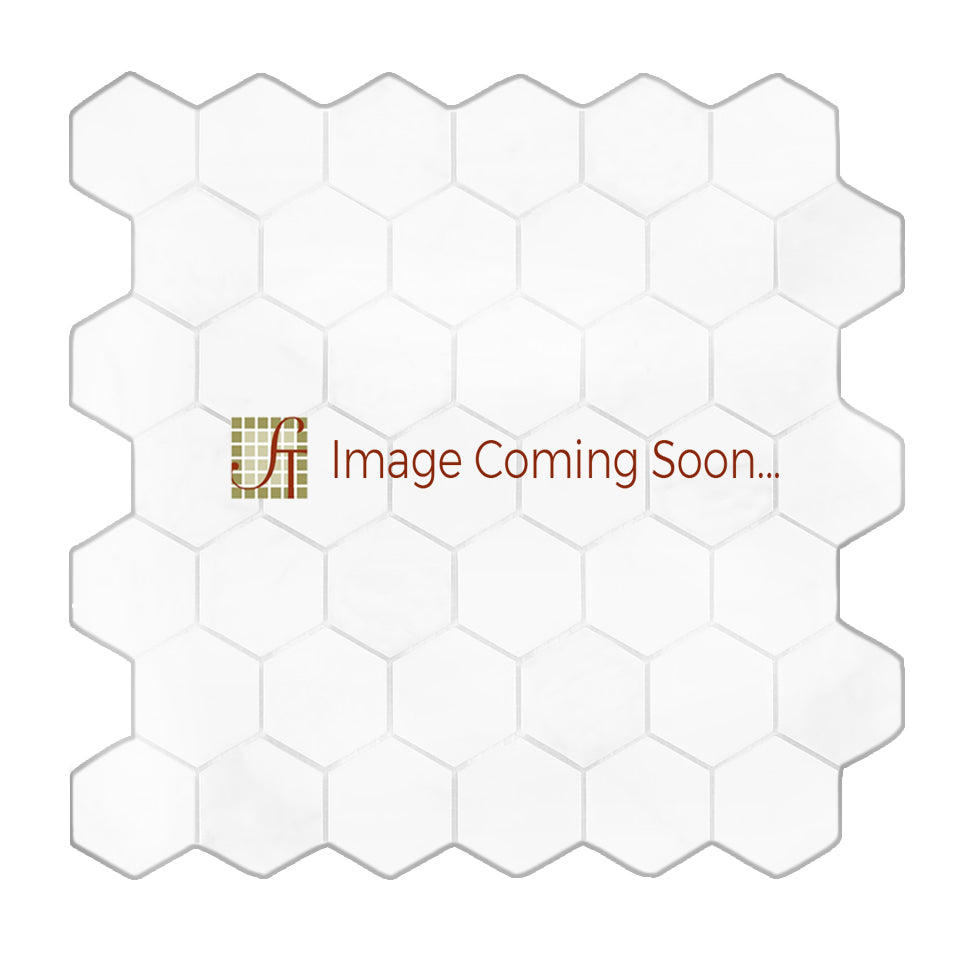 Full Sheet Sample - Italian Statuary White Hexagon Marble Mosaic - 1" x 1" x 3/8" Polished
