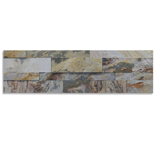 Indian Autumn Peel & Stick Slate Veneer - 6" x 24" is available in a textured finish.