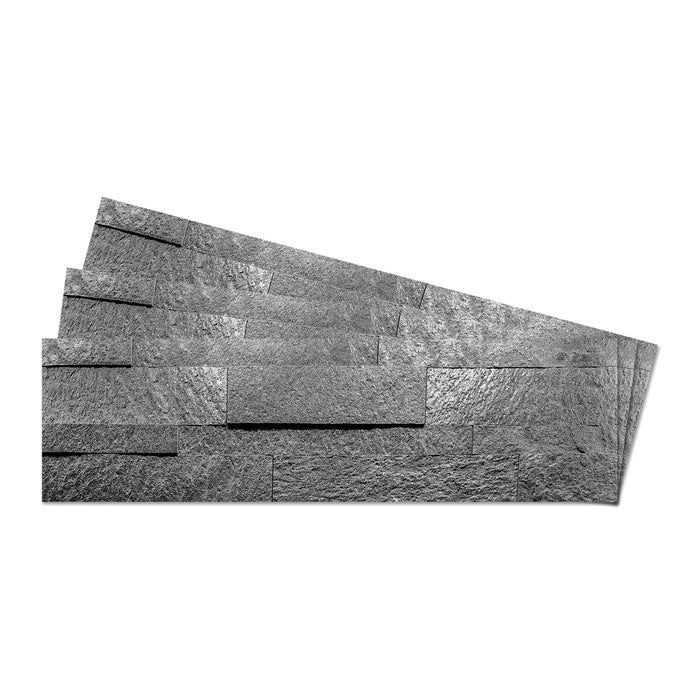 Oslo Smoke Peel & Stick Textured Quartzite Veneer - 6" x 24"