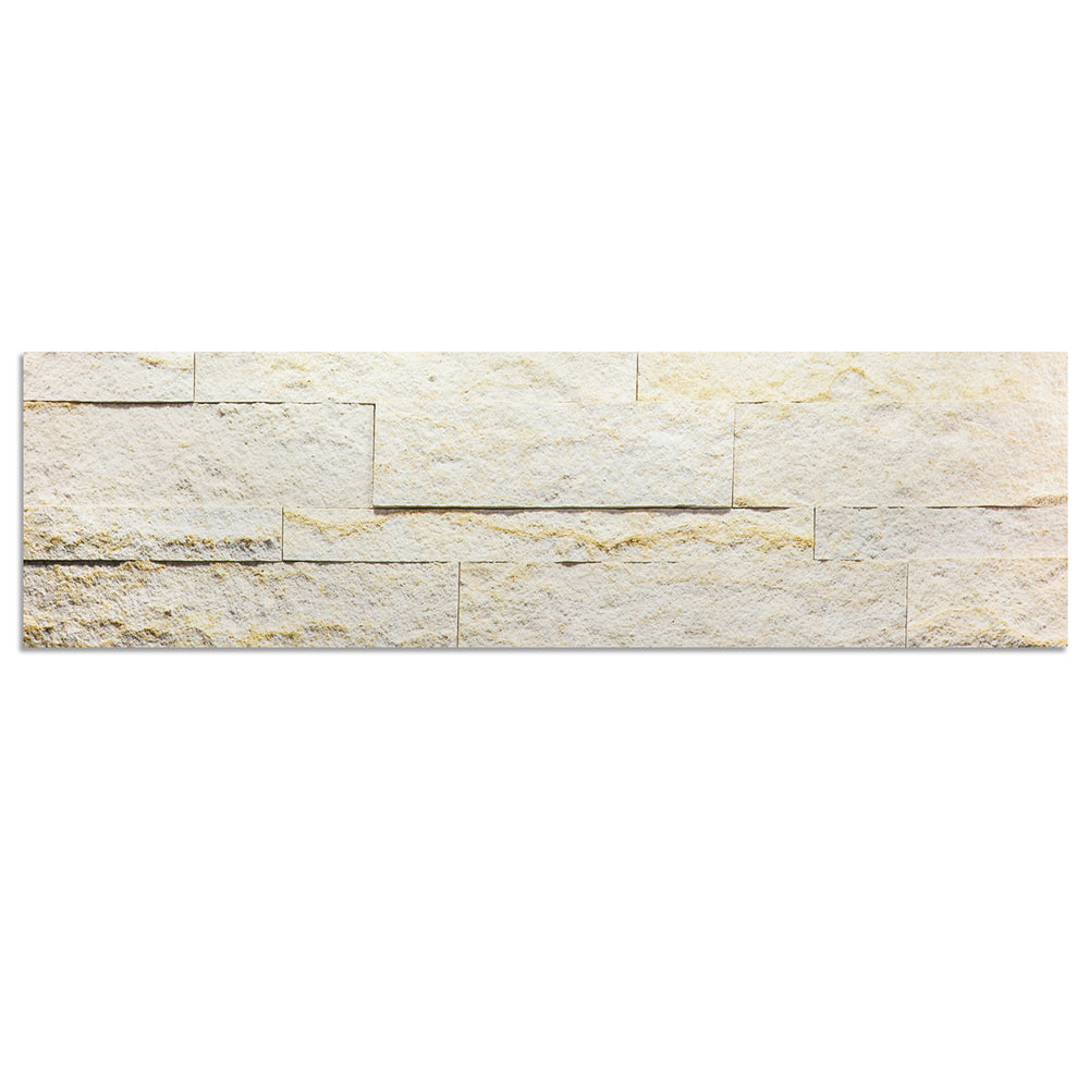 Ecru White Peel & Stick Marble Veneer - 6" x 24" is available in a textured finish.