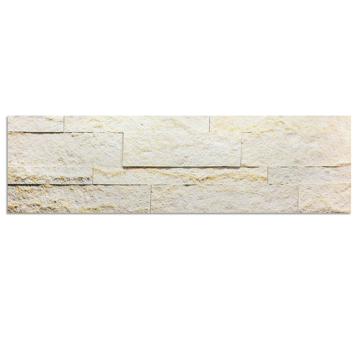 Full Veneer Sample - Ecru White Peel & Stick Marble Veneer - 6" x 24" x 0.12" Textured