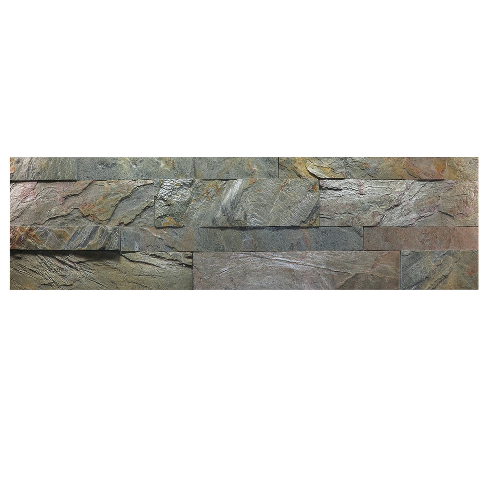 Burning Forest Peel & Stick Quartzite Veneer - 6" x 24" is available in a textured finish.