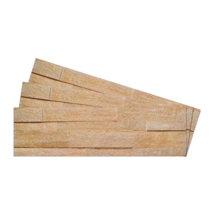 Burly Wood Peel & Stick Textured Sandstone Veneer - 6" x 24"