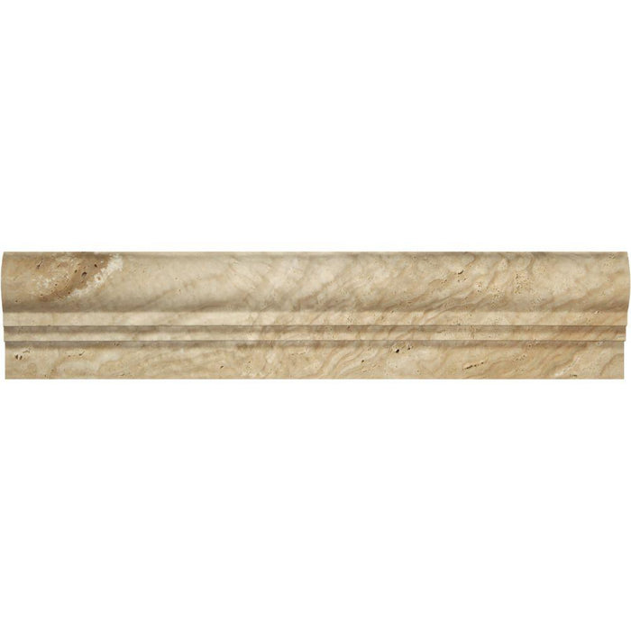 Valencia Travertine Liner - 2 1/2" x 12" Double-step Chair Rail Honed