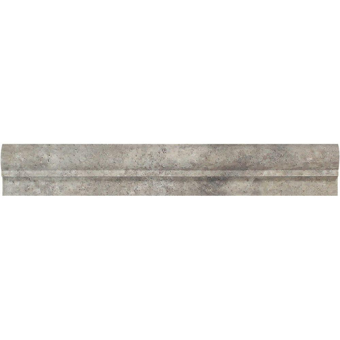 Titanium Travertine Liner - 2" x 12" F1 Chair Rail Honed