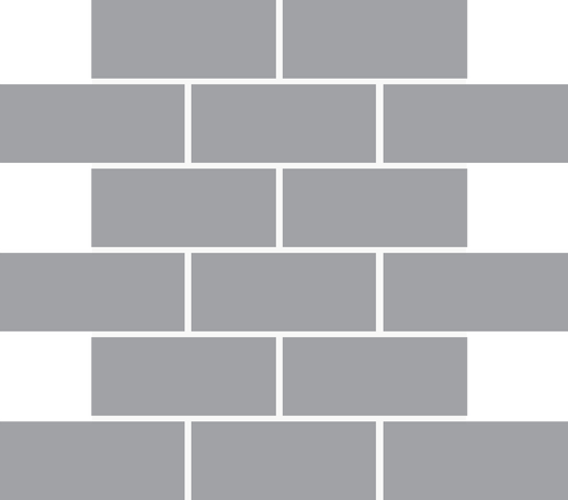 Full Sheet Sample - Atlas Light Grey Staggered Ceramic Mosaic - 2" x 4" Matte