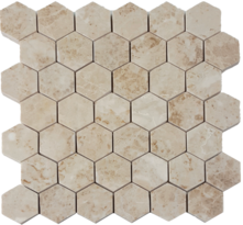 Full Sheet Sample - Pietra Antica Adelia Hexagon Natural Stone Mosaic - 2" Polished