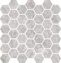 Full Sheet Sample - Pietra Antica Antique Stones Nuvoloso Hexagon Marble Mosaic - 2" Brushed