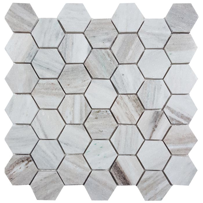 Full Sheet Sample - Pietra Antica Skyline Hexagon Natural Stone Mosaic - 2" Polished