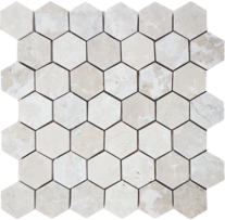 Full Sheet Sample - Pietra Antica Antique Stones Chateaux Hexagon Natural Stone Mosaic - 2" Brushed