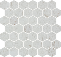 Full Sheet Sample - Pietra Antica Antique Stones Sand Key Shell Stone Hexagon Natural Stone Mosaic - 2" Brushed