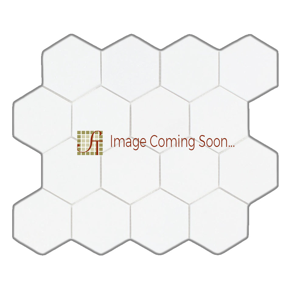 White Pearl Marble Mosaic - 3" Hexagon Polished