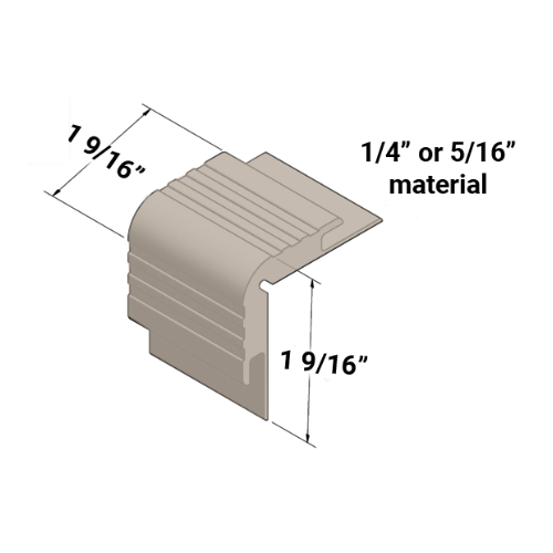 Tarkett Johnsonite 31 Zephyr Vinyl Double Undercut Carpet Stair Nose