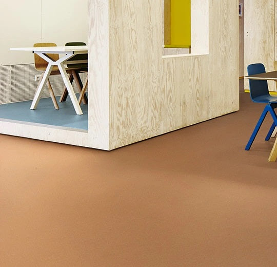 Marmoleum Walton Uni and Cirrus Vintage Blue Linoleum 3360-cut Topshield Pro