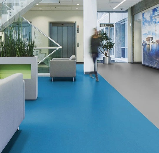 Marmoleum Piano Neptune Blue Linoleum 3645-cut Topshield Pro