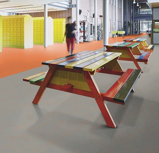 Marmoleum Concrete Orange Shimmer Linoleum 3712-cut Topshield Pro