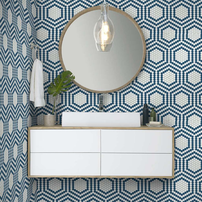 Retro Apiary Indigo Matte Glass