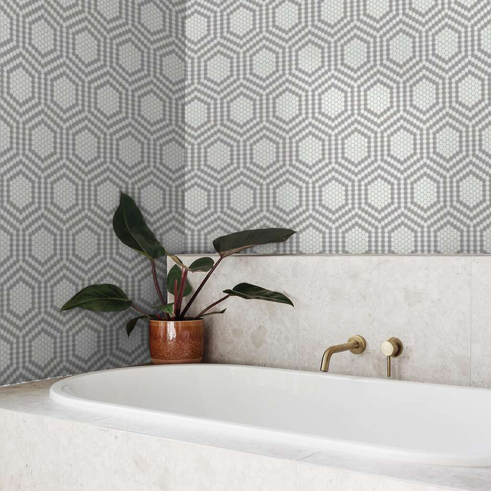 Retro Apiary Grey Matte Hexagon