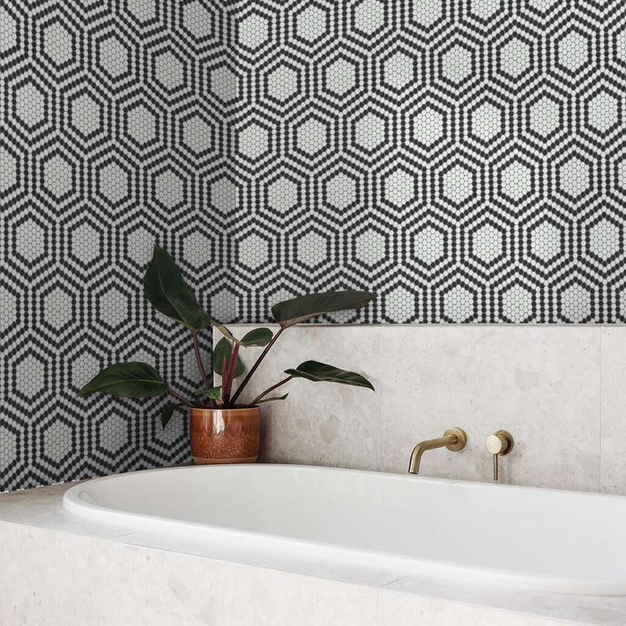 Retro Apiary Black Matte Hexagon