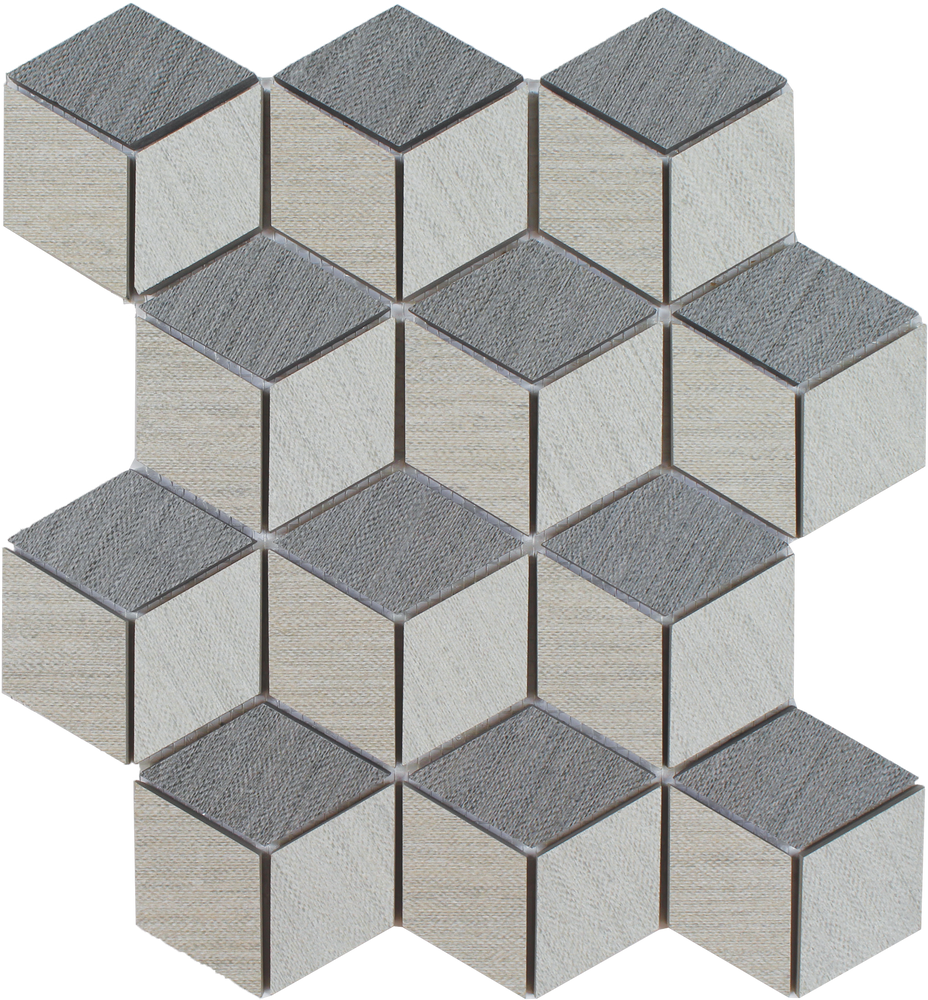 Full Sheet Sample - Craft Universal Geometric Porcelain Mosaic - 12" x 12" Matte & Textured