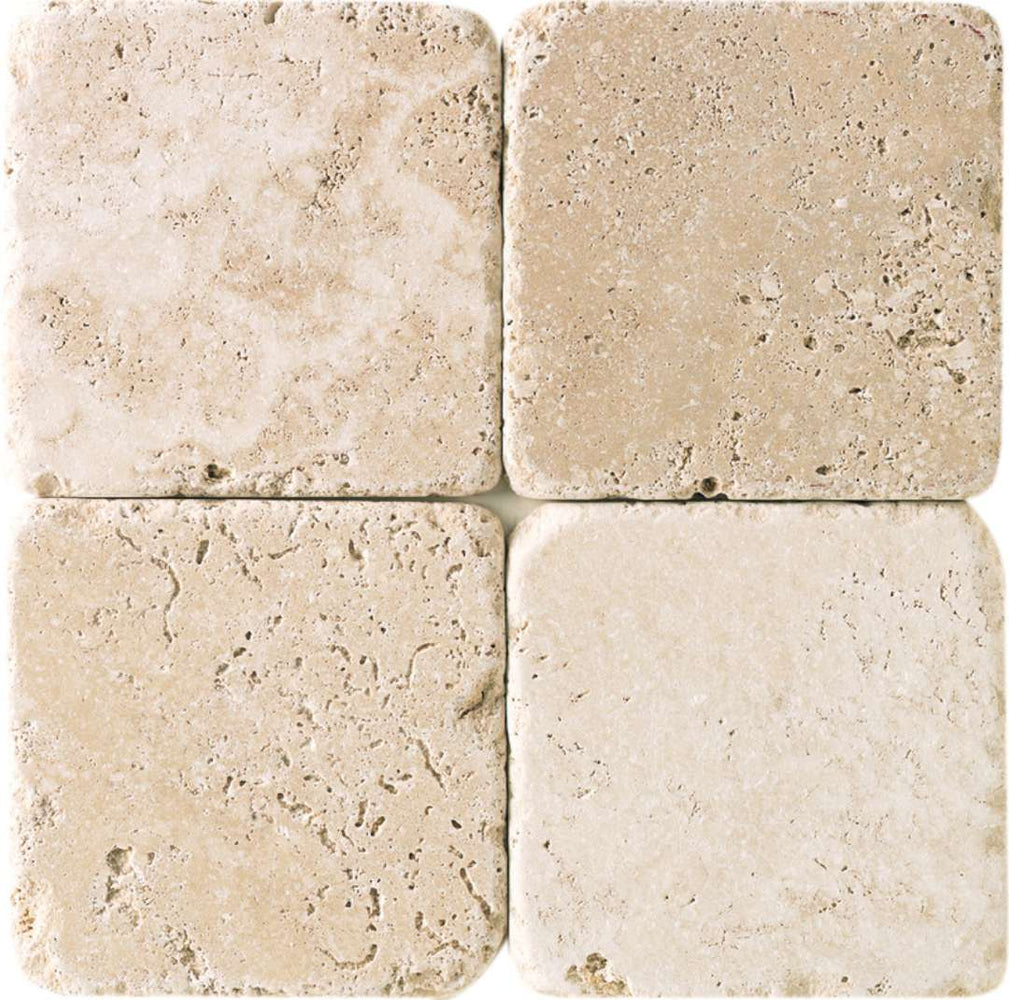 Full Tile Sample - Classic Travertine Tile - 3" x 6" x 3/8" Antique & Tumbled