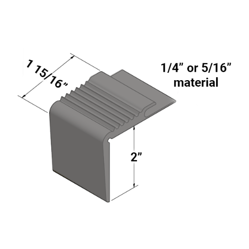 Tarkett Johnsonite 48 Grey Vinyl Recessed Stair Nose | Lowest Price ...