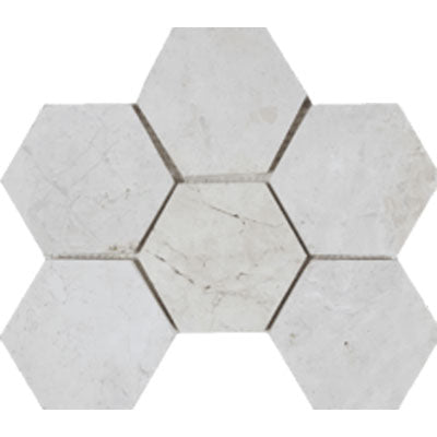 Full Sheet Sample - Pietra Antica Antique Stones Imperial Pearl Hexagon Marble Mosaic - 4" Brushed