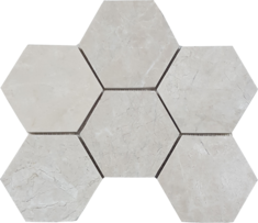 Full Sheet Sample - Pietra Antica Antique Stones Chateaux Hexagon Natural Stone Mosaic - 4" Brushed