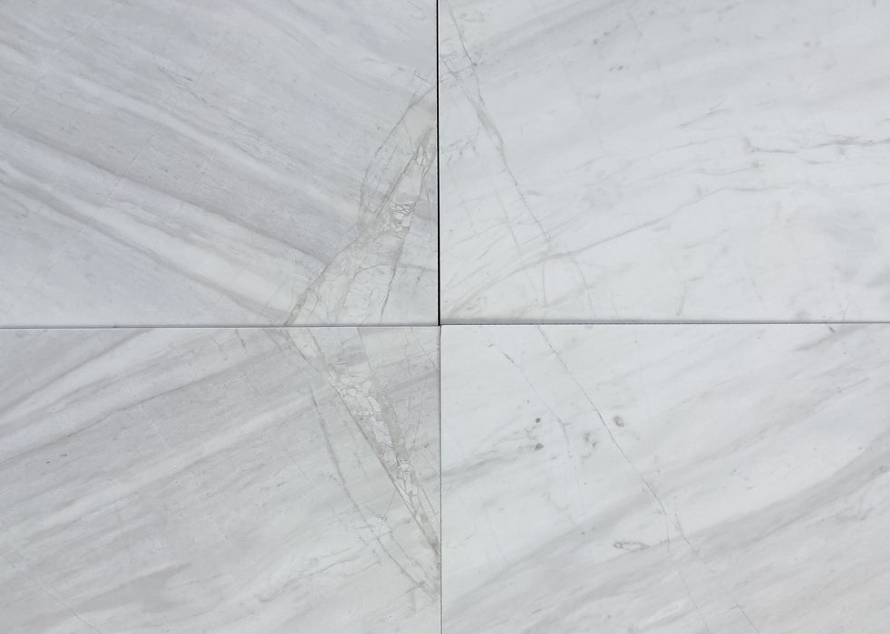 Volakas White Marble Tile - 36" x 36" x 3/4" Polished