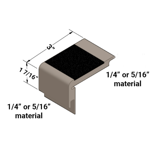 Tarkett Johnsonite 80 Fawn Visually Impaired Double Undercut Stair Nose