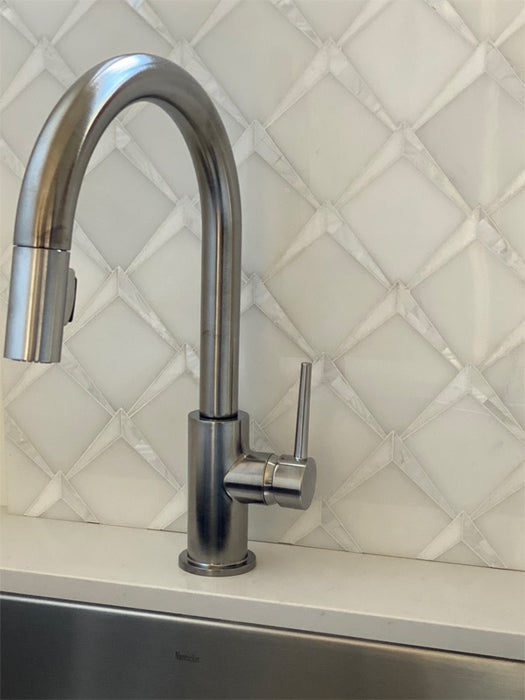 Paper White / Bianco Carrara / Eastern Beige ANG-01 Polished Marble