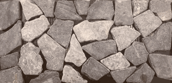Island Rock Interlocking Aberdeen Gray Pebble Mosaic - Honed