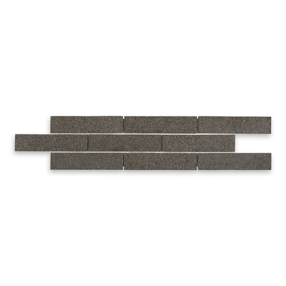 Absolute Black Flamed Granite Thin Brick Veneer - 2" x 8"