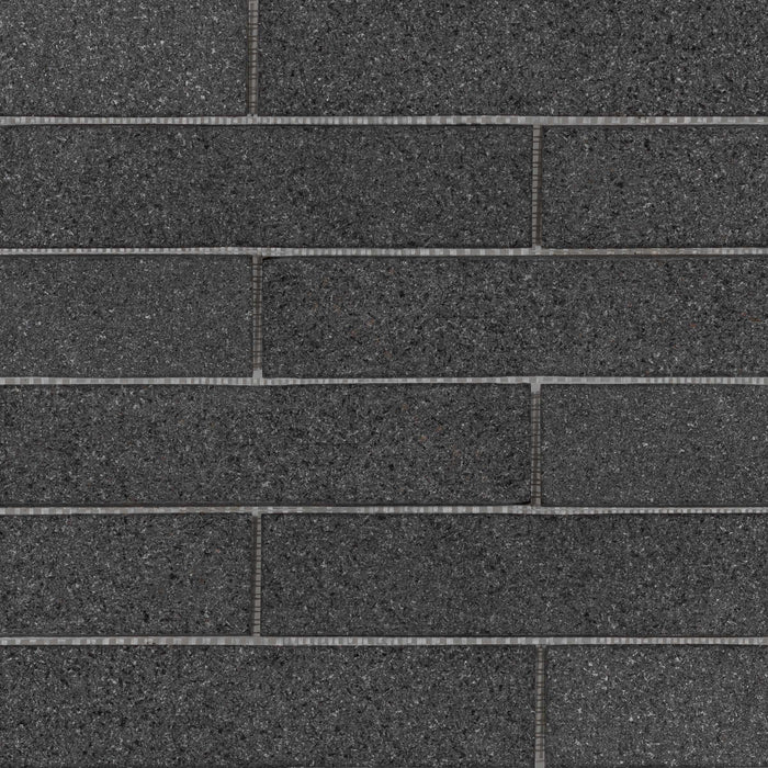 Absolute Black Granite Thin Brick Veneer - 2" x 8" Flamed
