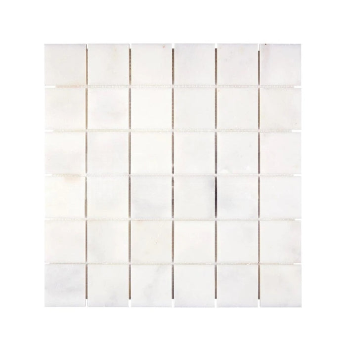 Afyon White Marble Mosaic - 2" x 2" Polished