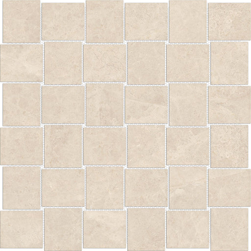 Full Sheet Sample - Mayfair Allure Ivory Basket Weave Porcelain Mosaic - 2" x 2" x 9.8 MM Matte