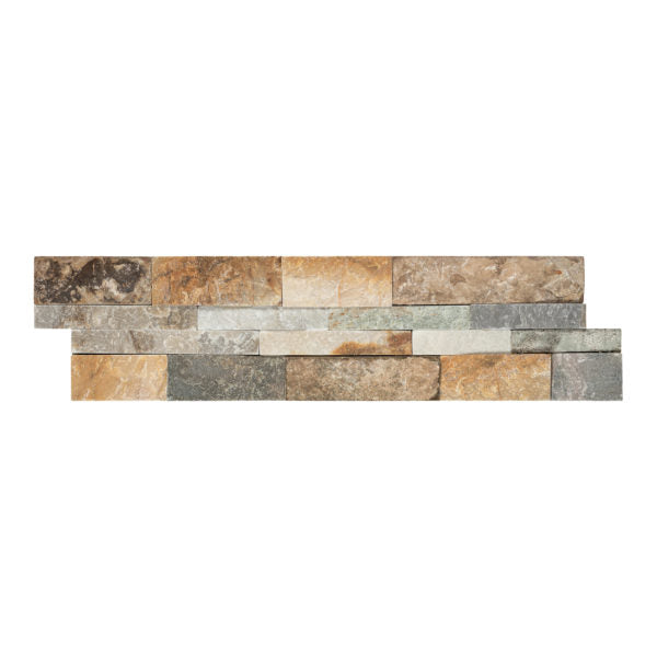 Full Ledger Sample - Amber Gold Quartzite Ledgestone - 6" x 24" x 7/8" - 1 1/4" Dressed