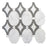 Antique Oriental White & Clear Grey  Polished Marble & Glass Mosaic - Oval