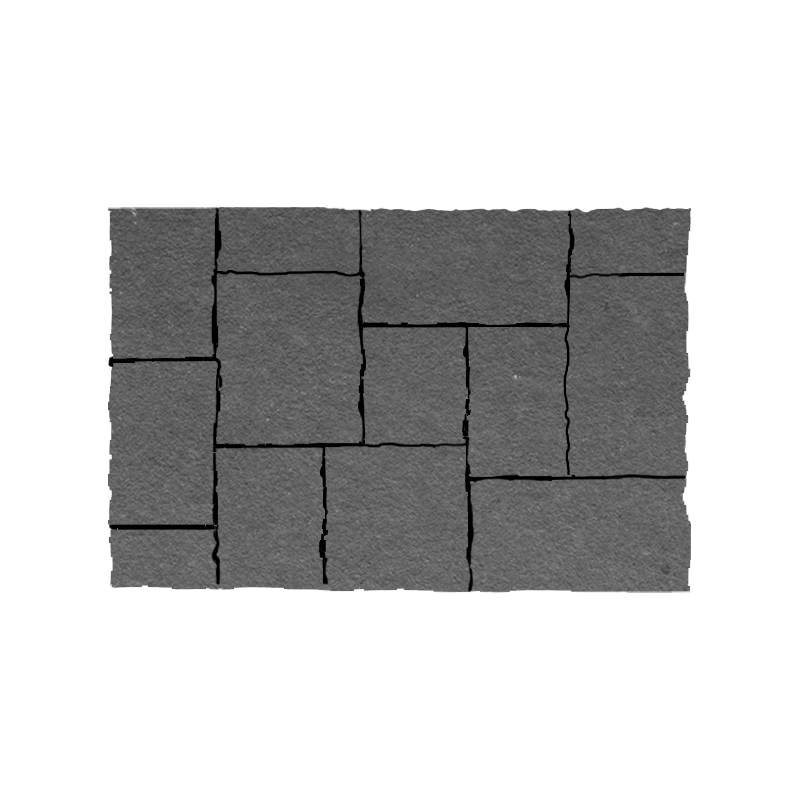 Antique Black Natural Cleft Face & 4 Sides Limestone Driveway Paver - 4" x 8" x +/- 2"