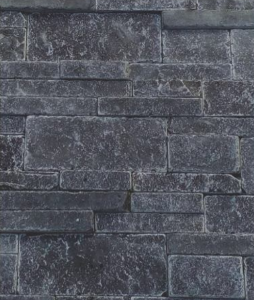 Antique Black Tumbled Limestone Ledgestone - 6" x 24" x +/- 3/4"