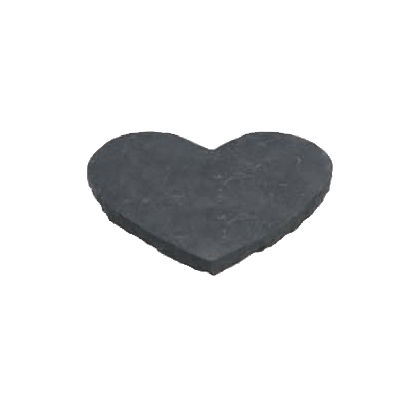 Antique Black Heart Tumbled Limestone Stepping Stone - 15" x 18" x +/- 1 1/2"