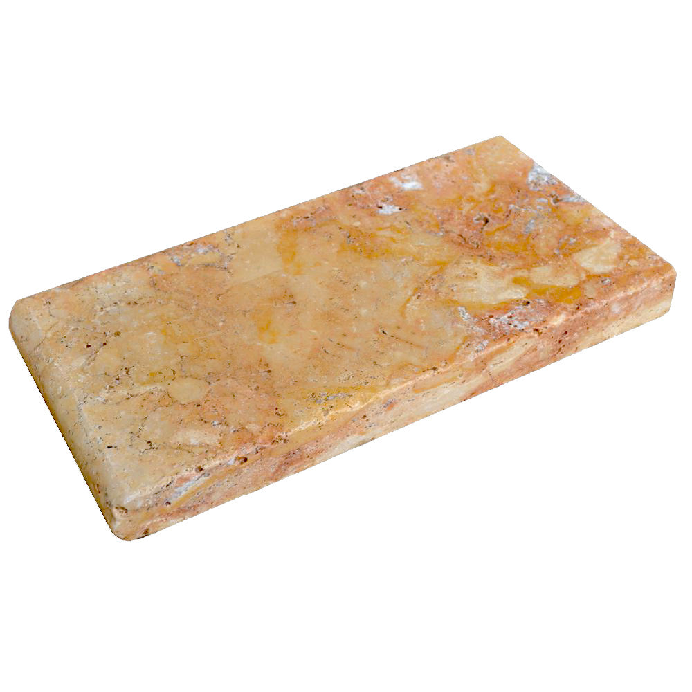 Antique Blend Tumbled Travertine Pool Coping - 4" x 9" x 2"