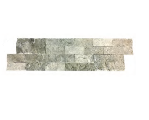 Antique Gris Tumbled Travertine Ledgestone Corner - 6" x 18" x 6" x +/- 3/4"