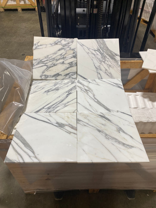 Arabescato Carrara Marble Tile - 12" x 12" Polished