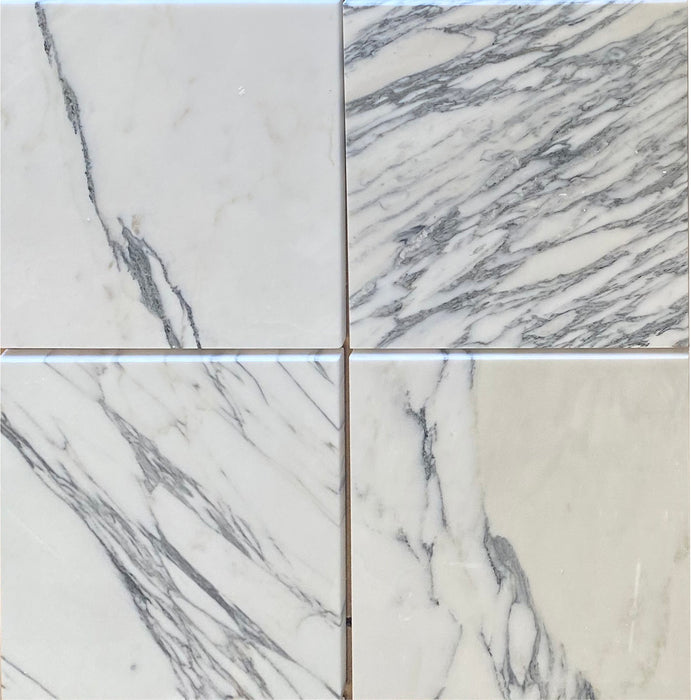 Full Tile Sample - Arabescato Carrara Marble Tile - 12" x 12" x 3/8" Polished